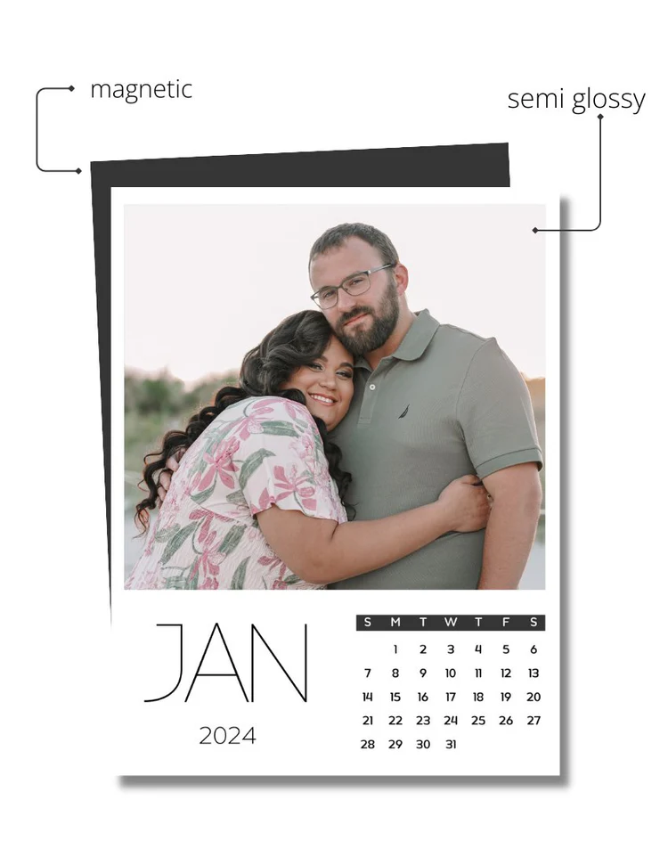 Custom Magnetic Calendar with Personalized Photos
